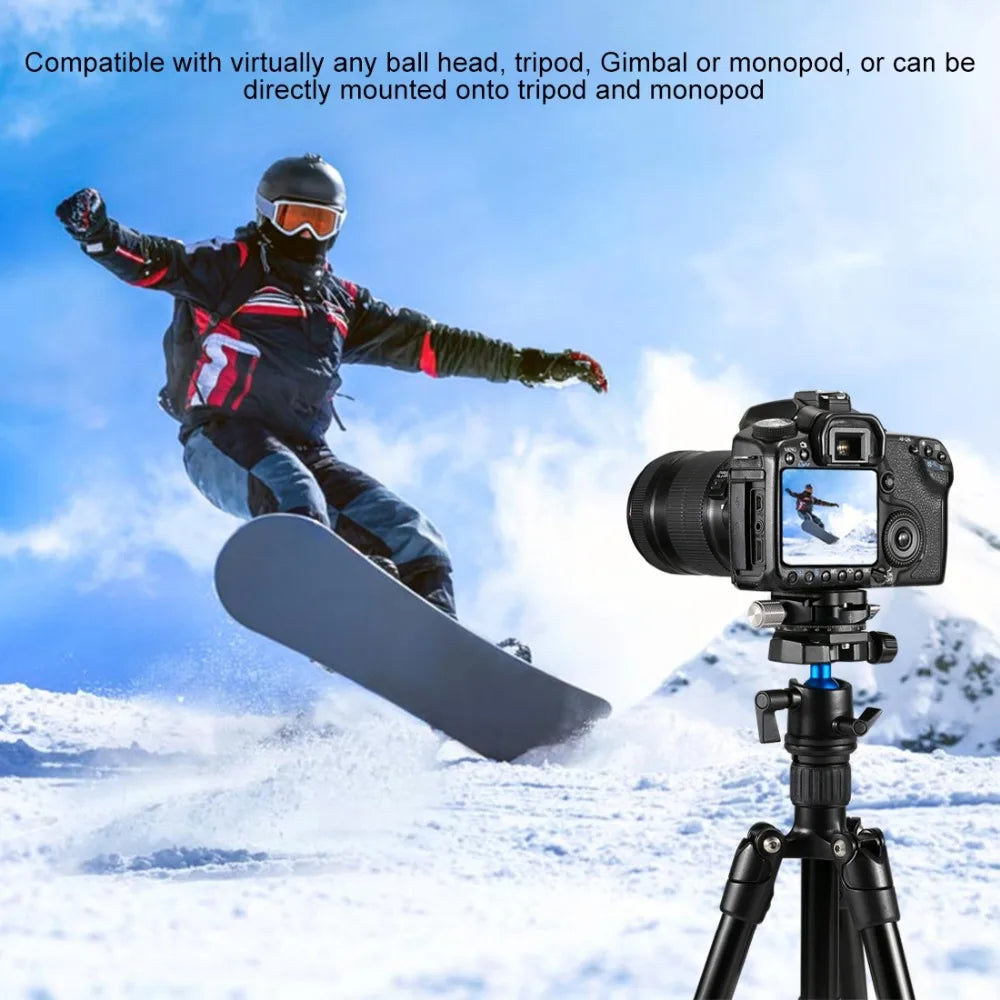 PULUZ Aluminum Alloy Quick Release Plate with Anti-slip Rubber Pad Rotation & Locking Knob for Panoramic Tripod Head