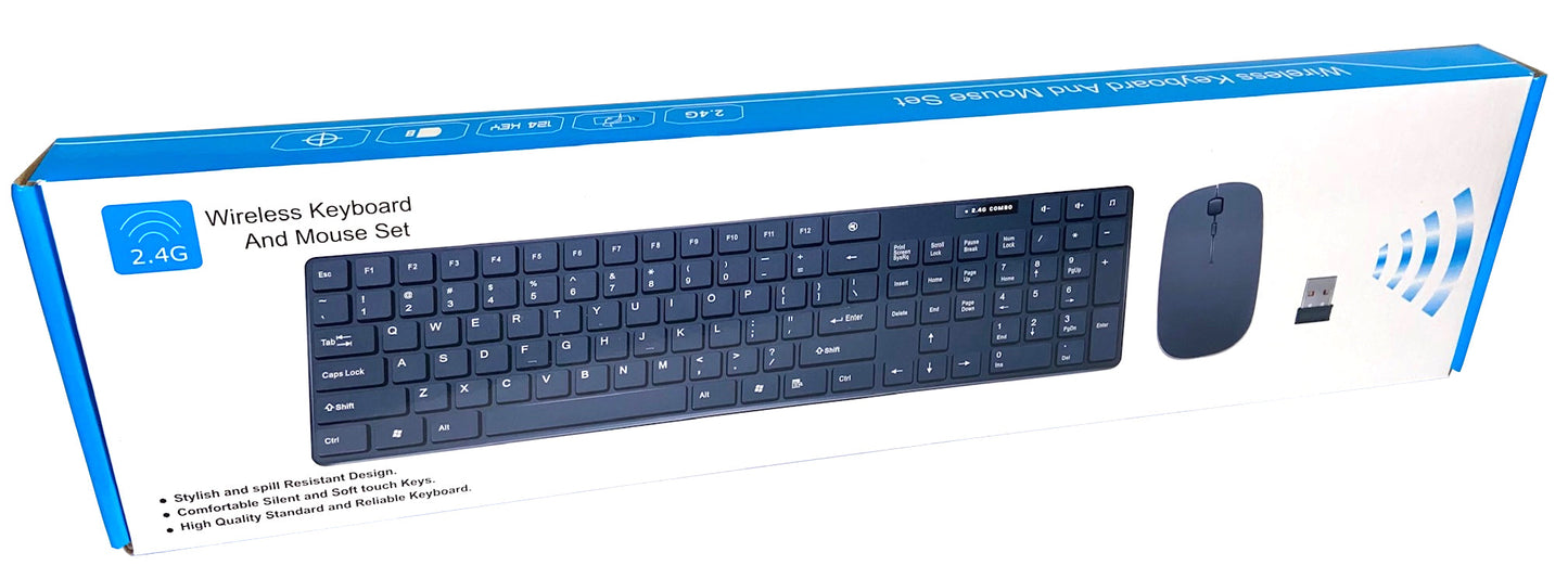High Quality Wireless Keyboard & Mouse Desktop Combo in Black - KB-RF-888