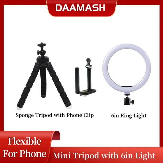 6inch Ring Light with Tripod Led Bright Ring Lamp Light Rim Song Lighting for Photography Selfie Ringlight Right Ligth