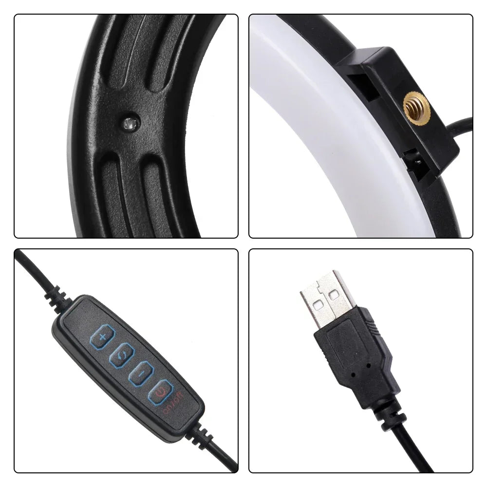 12 Inch Ring Light, Dimmable USB LED for Phone Photography, Live Streaming, For YouTube TikTok Videos