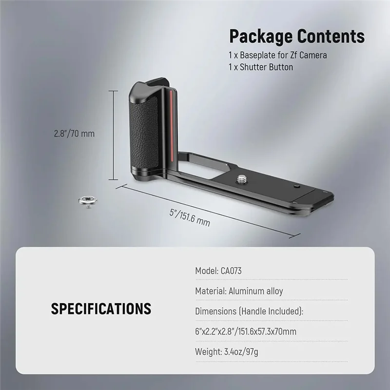 Grip For Nikon Z F Compatible Zf Handgrip L-Shape Design Ultra Thin Retro Formfitting Camera Mounting Baseplate With Handle