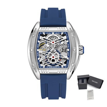 MEGIR Original Luxury Sport Watch for Men Silicone Band Automatic Mechanical Movement WristWatches Luminous Clock Reloj Hombre