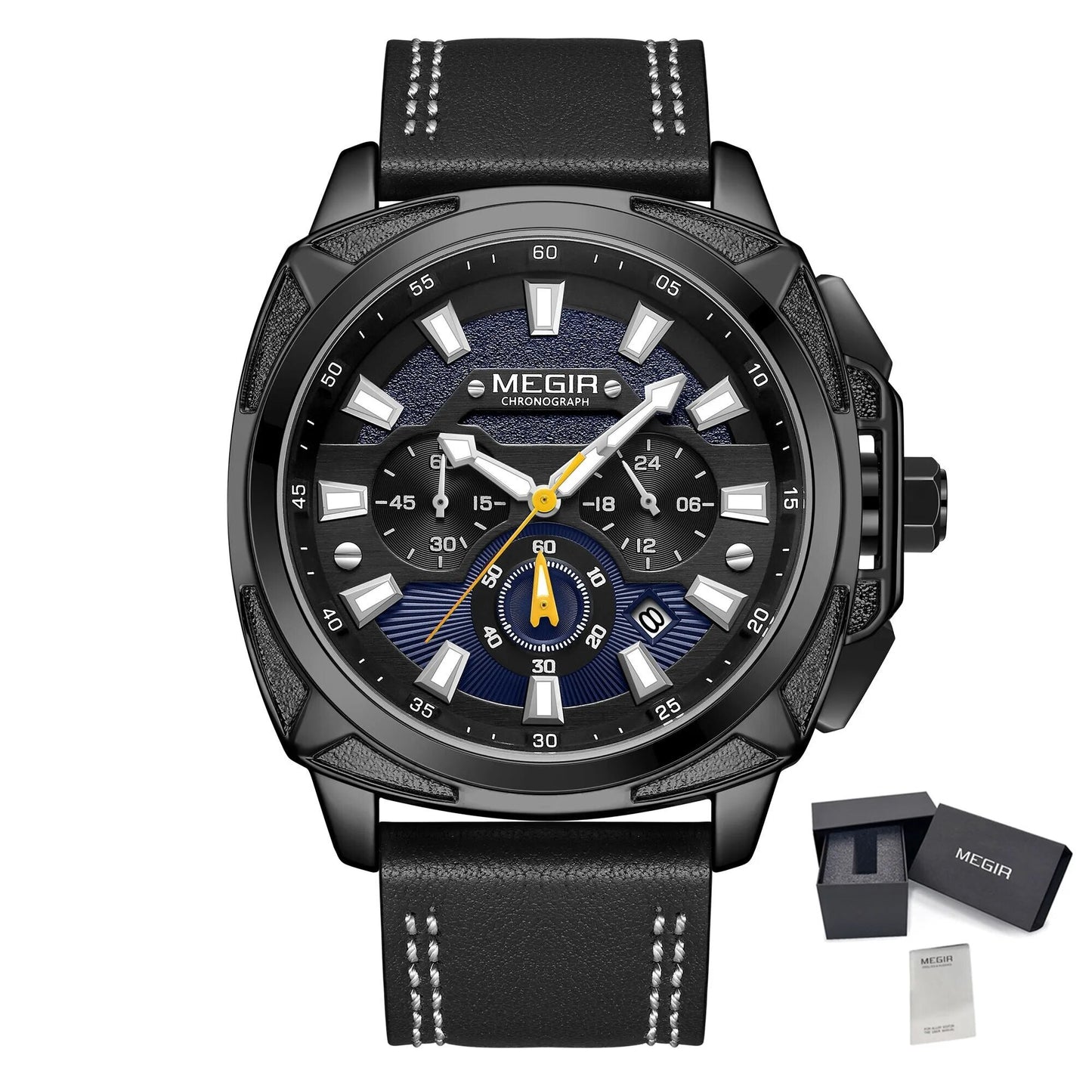 MEGIR Relogio Masculino Watches Men Fashion Leather Band Sports Military Watches Luxury Quartz Business Wristwatch Reloj Hombre