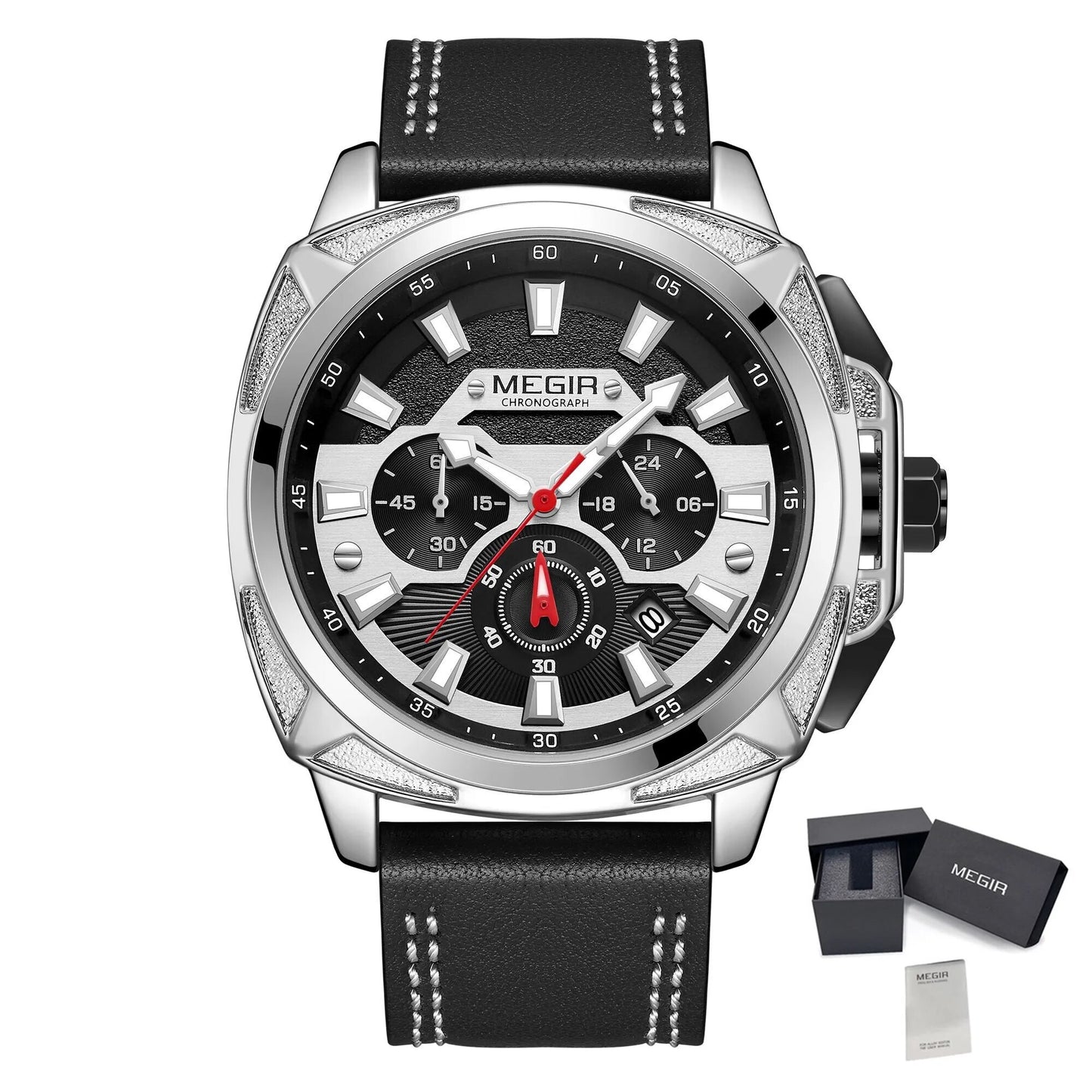 MEGIR Relogio Masculino Watches Men Fashion Leather Band Sports Military Watches Luxury Quartz Business Wristwatch Reloj Hombre