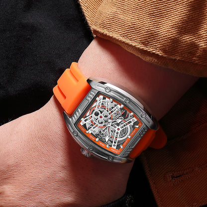 MEGIR Original Luxury Sport Watch for Men Silicone Band Automatic Mechanical Movement WristWatches Luminous Clock Reloj Hombre