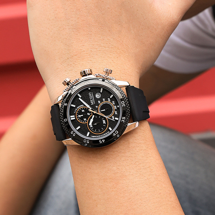 MEGIR Mens' Watches Luxury Fashion Military Sport Watch for Man Waterproof Luminous Silicone Quartz Wrist Watch Clock 2211