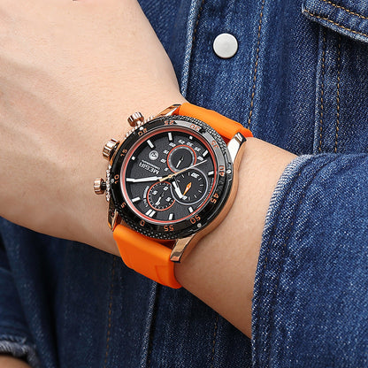 MEGIR Mens' Watches Luxury Fashion Military Sport Watch for Man Waterproof Luminous Silicone Quartz Wrist Watch Clock 2211
