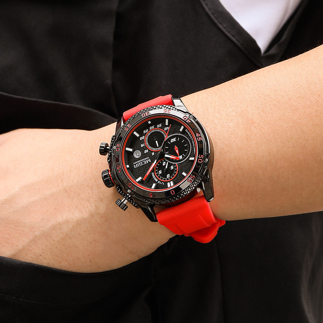 MEGIR Mens' Watches Luxury Fashion Military Sport Watch for Man Waterproof Luminous Silicone Quartz Wrist Watch Clock 2211