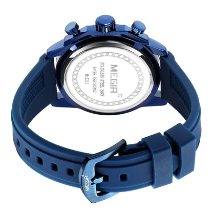 MEGIR Mens' Watches Luxury Fashion Military Sport Watch for Man Waterproof Luminous Silicone Quartz Wrist Watch Clock 2211