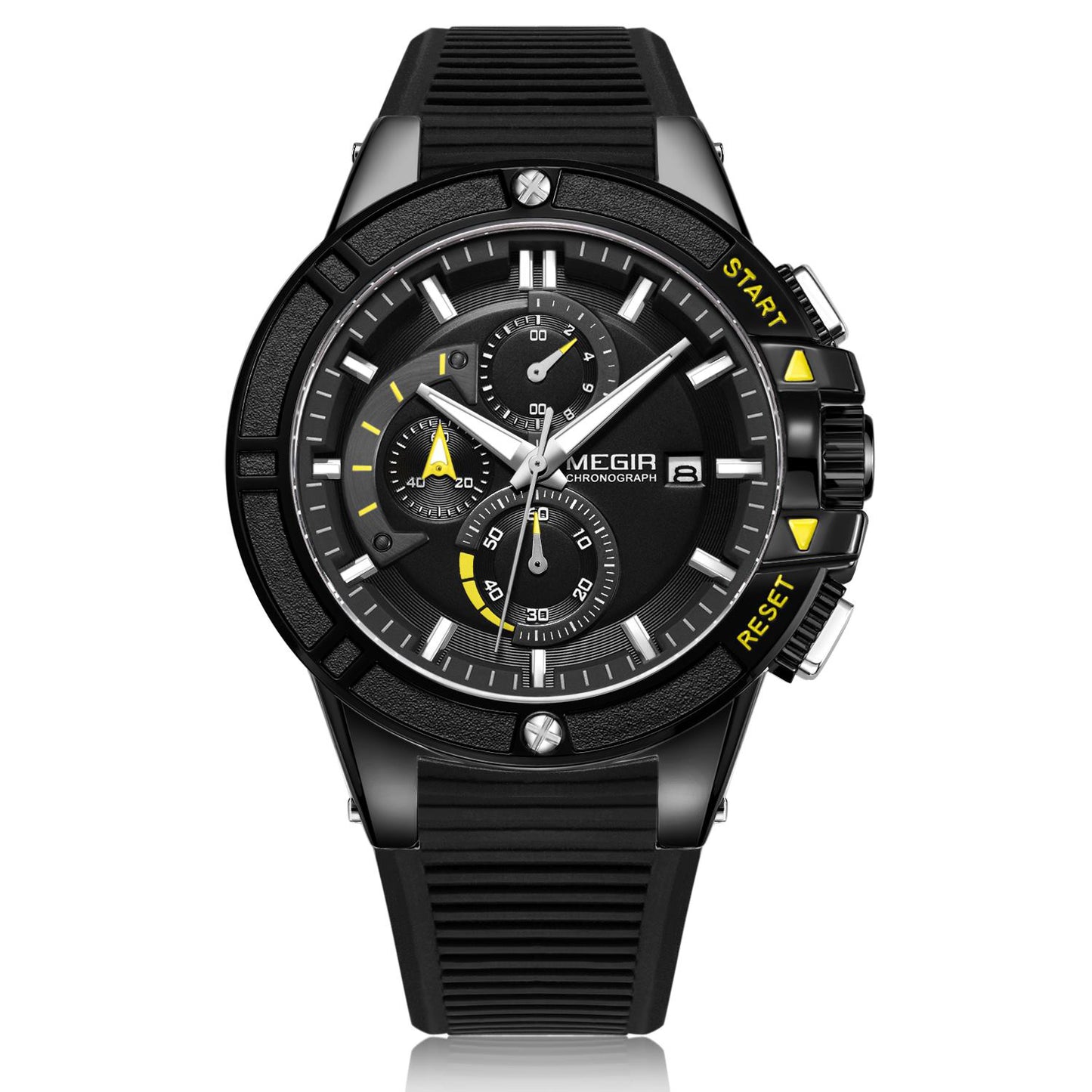 MEGIR Watches for Men Chronograph Fashion Luxury Sports Watches Silicone Strap Waterproof Calendar Quartz Man Clock Wristwatch