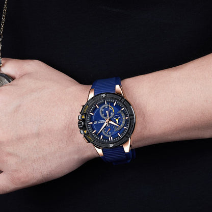 MEGIR Watches for Men Chronograph Fashion Luxury Sports Watches Silicone Strap Waterproof Calendar Quartz Man Clock Wristwatch