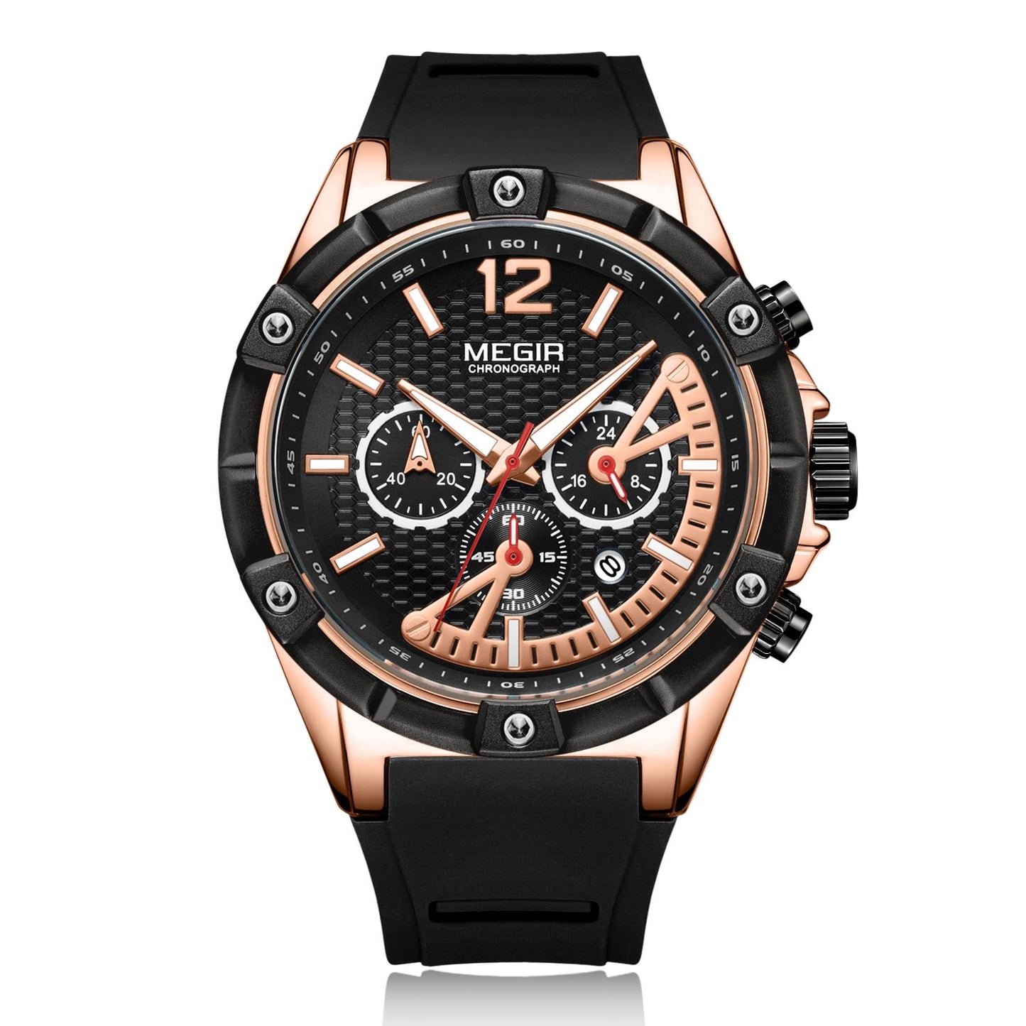MEGIR Fashion Mens Watches Top Brand Luxury Silicone Sport Military Watch Chronograph Date Waterproof Wristwatch Male Clock 2083