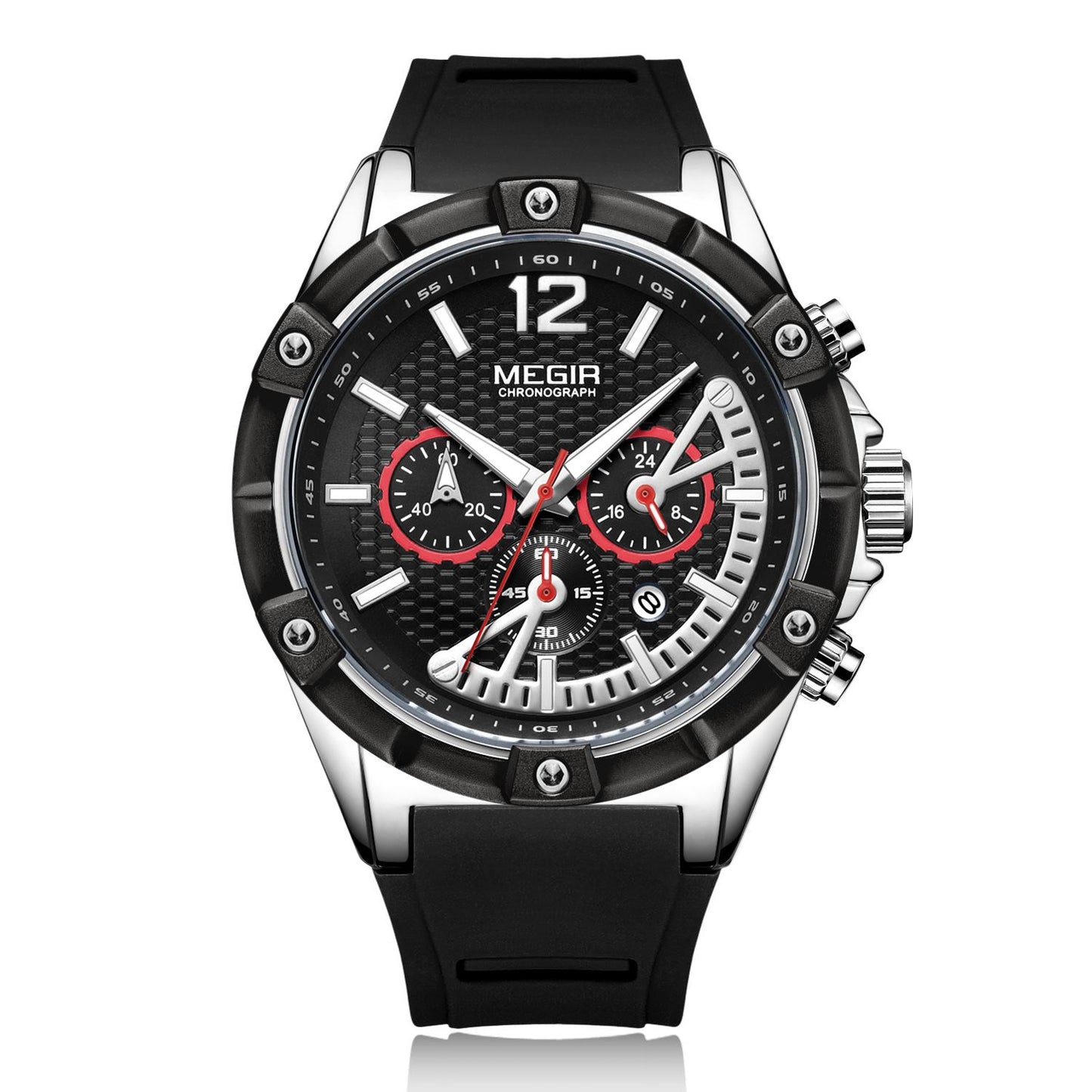 MEGIR Fashion Mens Watches Top Brand Luxury Silicone Sport Military Watch Chronograph Date Waterproof Wristwatch Male Clock 2083