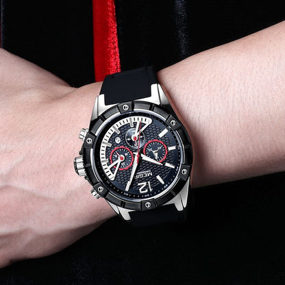 MEGIR Fashion Mens Watches Top Brand Luxury Silicone Sport Military Watch Chronograph Date Waterproof Wristwatch Male Clock 2083