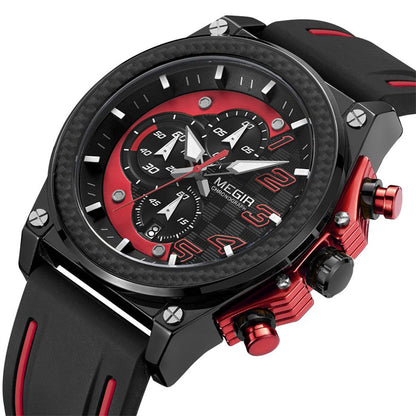 MEGIR Chronograph Sport Watch Men Silicone Military Wrist Watches Waterproof Date Clock Top Brand Quartz Watch Reloj Hombre 2051
