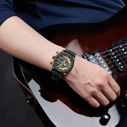 MEGIR Chronograph Sport Watch Men Silicone Military Wrist Watches Waterproof Date Clock Top Brand Quartz Watch Reloj Hombre 2051