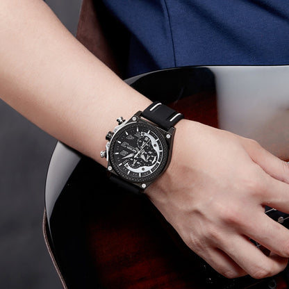 MEGIR Chronograph Sport Watch Men Silicone Military Wrist Watches Waterproof Date Clock Top Brand Quartz Watch Reloj Hombre 2051