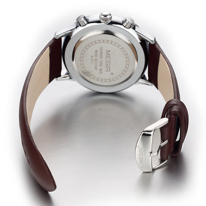 MEGIR Sport Watch for Men Luxury Waterproof Quartz Clock Leather Wristwatch Luminous Military Watches Calendar reloj hombre 2011