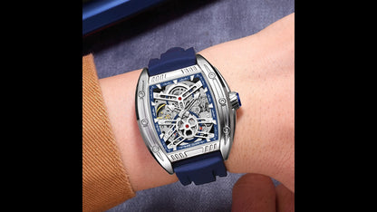 MEGIR Original Luxury Sport Watch for Men Silicone Band Automatic Mechanical Movement WristWatches Luminous Clock Reloj Hombre