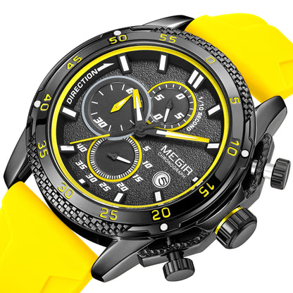 MEGIR Mens' Watches Luxury Fashion Military Sport Watch for Man Waterproof Luminous Silicone Quartz Wrist Watch Clock 2211