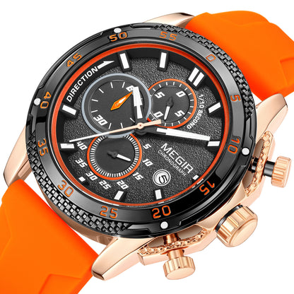 MEGIR Mens' Watches Luxury Fashion Military Sport Watch for Man Waterproof Luminous Silicone Quartz Wrist Watch Clock 2211
