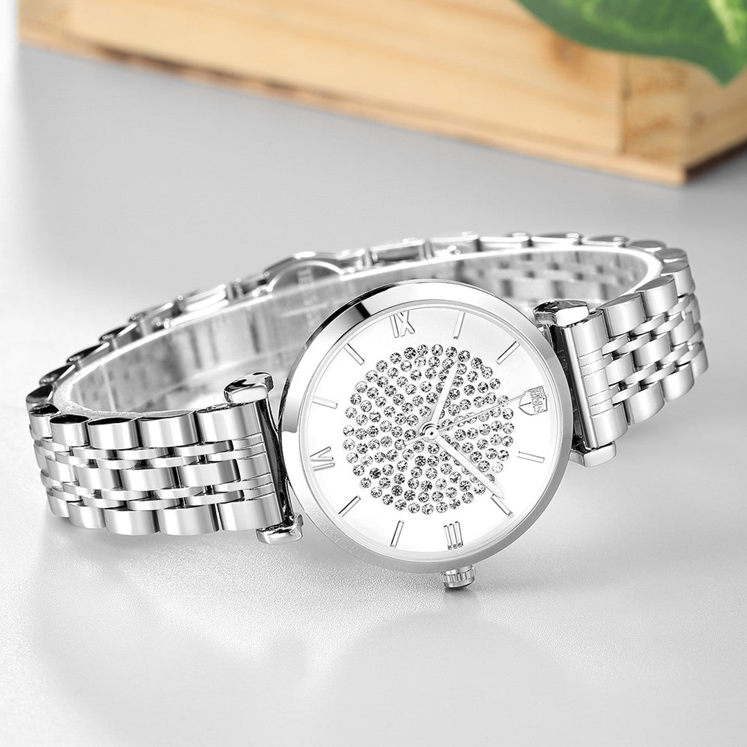 RUIMAS Fashion Women Watch Luxury Quartz Wristwatch Stainless Steel Ladies Casual Watches Dress Clock Relogio Feminino 538