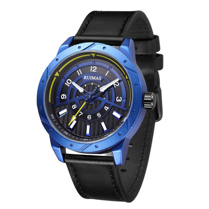 RUIMAS Men Wristwatch Luxury Leather Sports Military Wrist Watches Waterproof Large Dial Casual Quartz Clock Relogio Masculino