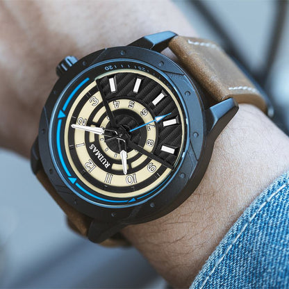 RUIMAS Men Wristwatch Luxury Leather Sports Military Wrist Watches Waterproof Large Dial Casual Quartz Clock Relogio Masculino