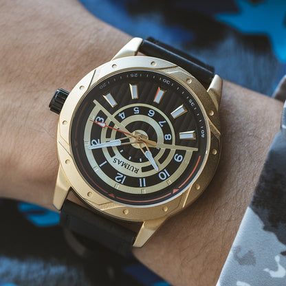 RUIMAS Men Wristwatch Luxury Leather Sports Military Wrist Watches Waterproof Large Dial Casual Quartz Clock Relogio Masculino