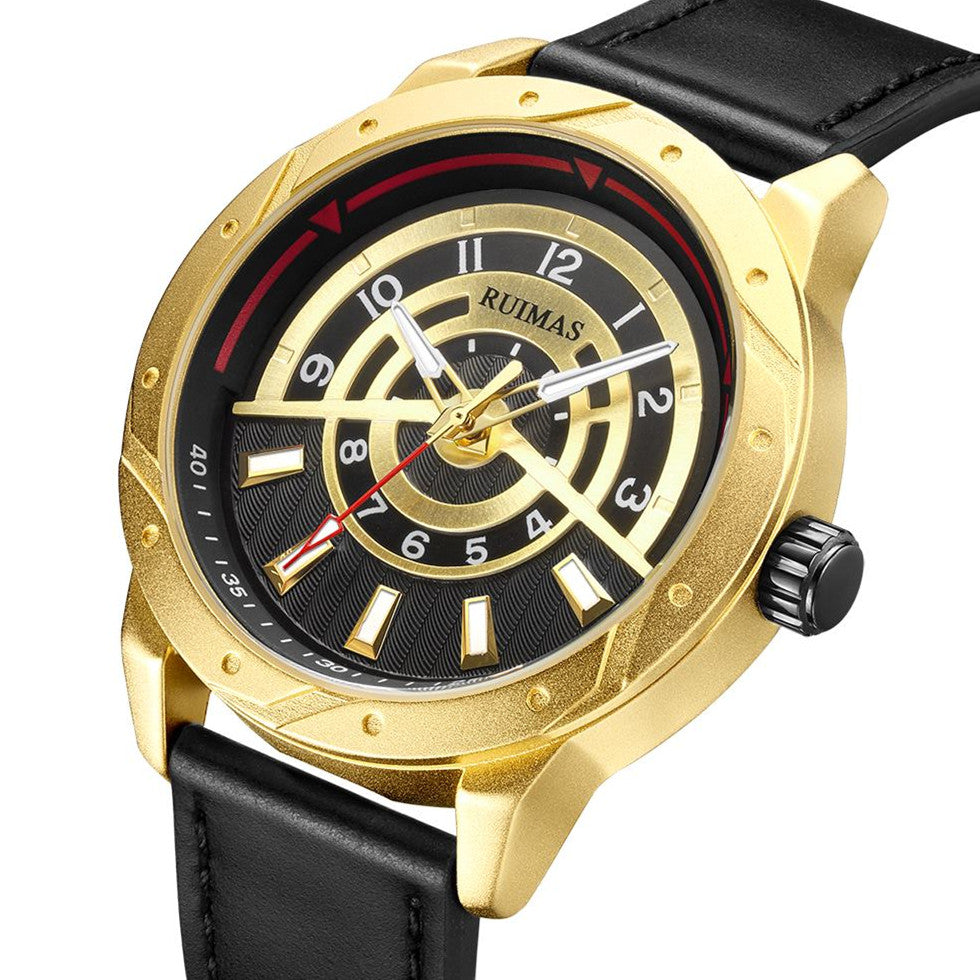 RUIMAS Men Wristwatch Luxury Leather Sports Military Wrist Watches Waterproof Large Dial Casual Quartz Clock Relogio Masculino