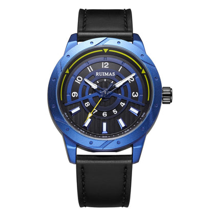 RUIMAS Men Wristwatch Luxury Leather Sports Military Wrist Watches Waterproof Large Dial Casual Quartz Clock Relogio Masculino