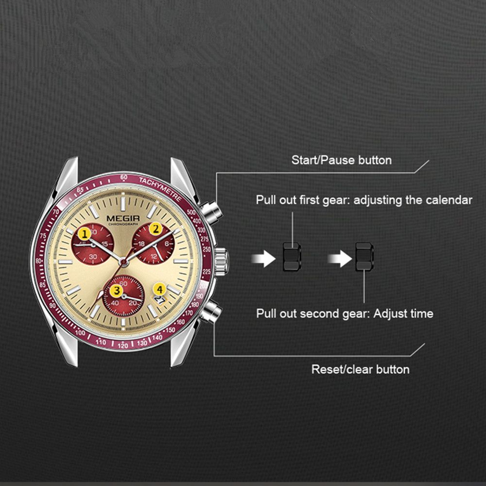 MEGIR Fashion Brand Men Wristwatches Military Sport Watches Canvas Strap Waterproof Chronograph Clock Gift for Men Montre Homme 2247