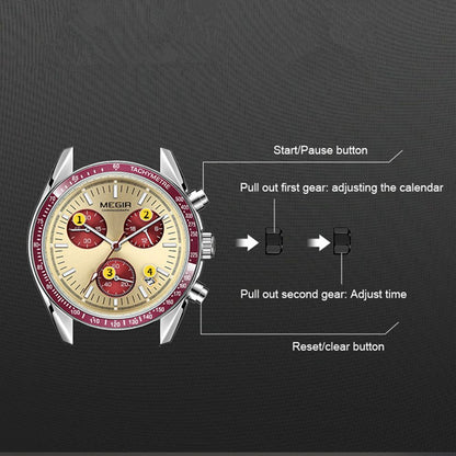 MEGIR Fashion Brand Men Wristwatches Military Sport Watches Canvas Strap Waterproof Chronograph Clock Gift for Men Montre Homme 2247