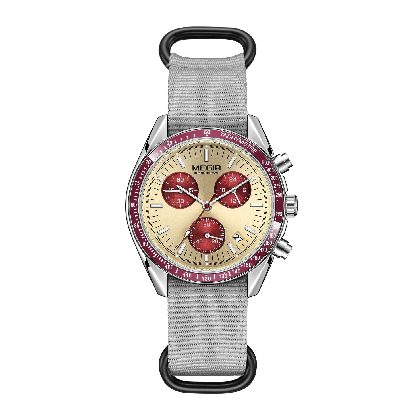 MEGIR Fashion Brand Men Wristwatches Military Sport Watches Canvas Strap Waterproof Chronograph Clock Gift for Men Montre Homme 2247