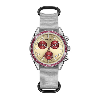 MEGIR Fashion Brand Men Wristwatches Military Sport Watches Canvas Strap Waterproof Chronograph Clock Gift for Men Montre Homme 2247