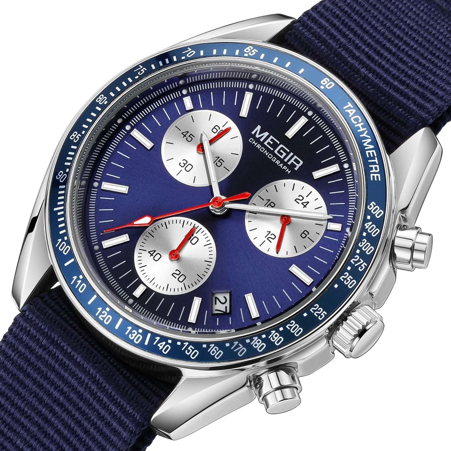 MEGIR Fashion Brand Men Wristwatches Military Sport Watches Canvas Strap Waterproof Chronograph Clock Gift for Men Montre Homme 2247