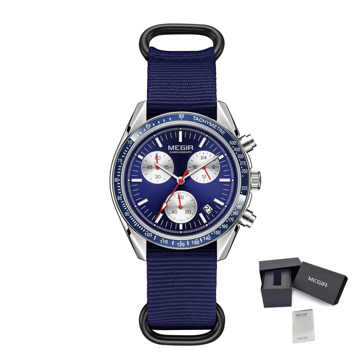 MEGIR Fashion Brand Men Wristwatches Military Sport Watches Canvas Strap Waterproof Chronograph Clock Gift for Men Montre Homme 2247