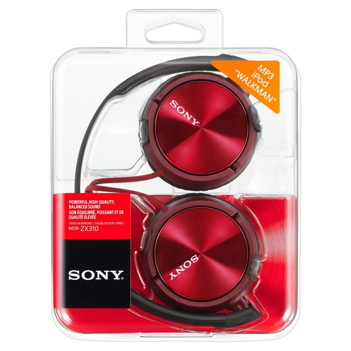 Headphones with Headband Sony MDR-ZX310AP Red-0