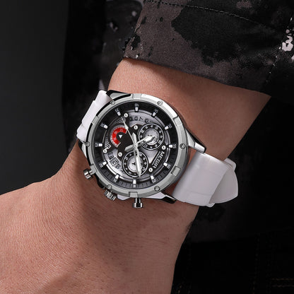 MEGIR Men's Sport Watches Silicone Strap Military Quartz Chronograph Waterproof Luminous Wristwatch 24-hour Auto Date Reloj Hombre 2248