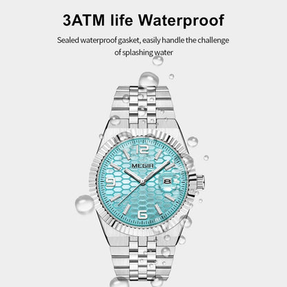 MEGIR Original Men Business Leisure Watches Stainless Steel Bracelet Quartz Wristwatch Waterproof Luminous Date Clock Reloj Hombre 1101