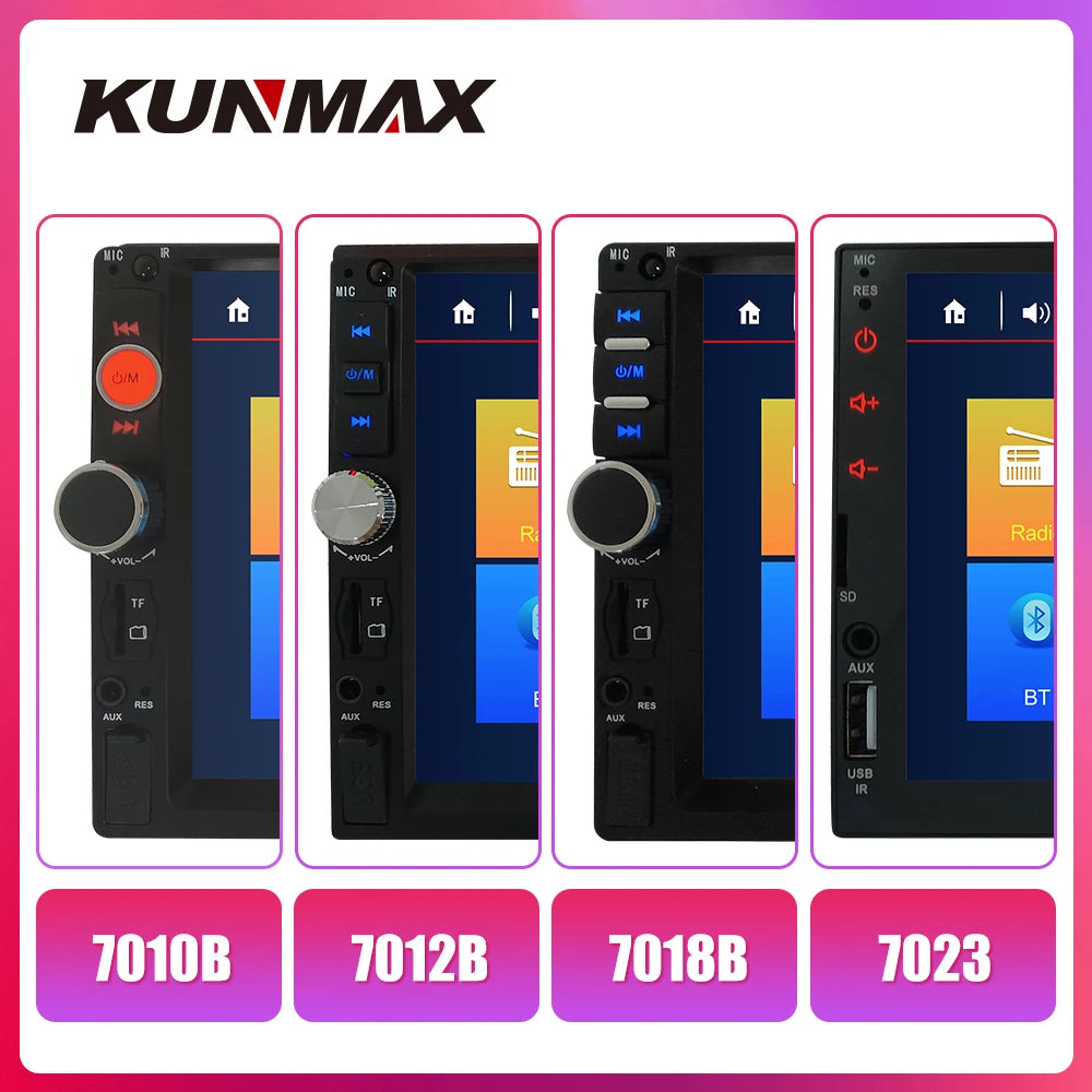 7010B  7012B 7018B 7023 7" Touch Screen Car Radio Double Din Car Stereo MP5 MP3 Player with Bluetooth FM/USB/AUX