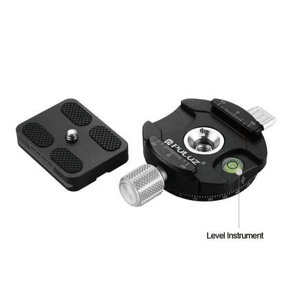 PULUZ Aluminum Alloy Quick Release Plate with Anti-slip Rubber Pad Rotation & Locking Knob for Panoramic Tripod Head