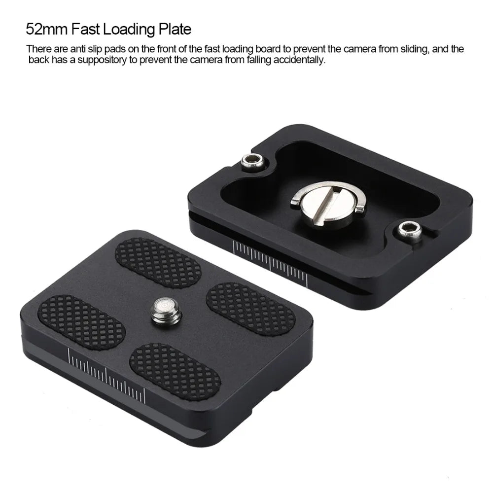 PULUZ Aluminum Alloy Quick Release Plate with Anti-slip Rubber Pad Rotation & Locking Knob for Panoramic Tripod Head
