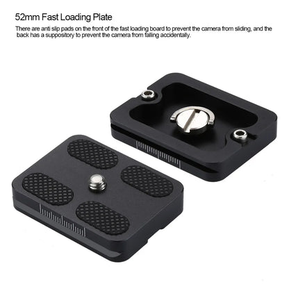 PULUZ Aluminum Alloy Quick Release Plate with Anti-slip Rubber Pad Rotation & Locking Knob for Panoramic Tripod Head