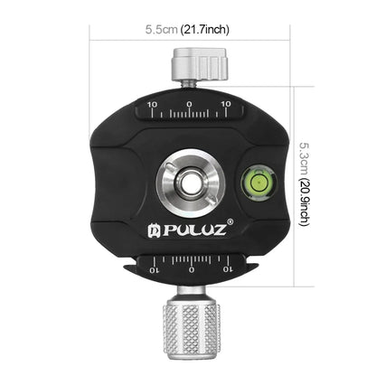 PULUZ Aluminum Alloy Quick Release Plate with Anti-slip Rubber Pad Rotation & Locking Knob for Panoramic Tripod Head