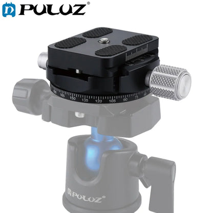 PULUZ Aluminum Alloy Quick Release Plate with Anti-slip Rubber Pad Rotation & Locking Knob for Panoramic Tripod Head