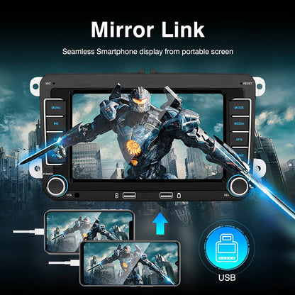 7" 2 Din HD Car Media Video RDS Airplay Car Radio CarPlay Android Auto Stereo Audio For Volkswagen/Seat/Skoda/Passat/Golf/Polo