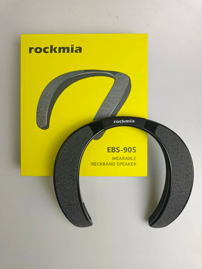 Rockmia EBS-905 3W*2 Wearable Neckband Speaker Bluetooth 5.0  Hands-free Ear-Free for TV Game Play  Home Outdoor Use TF  Card