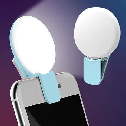 Mobile Phone LED Selfie Ring Light Portable Mini Durable Practical Three Stop Dimming Circle Photography Clip Fill Light