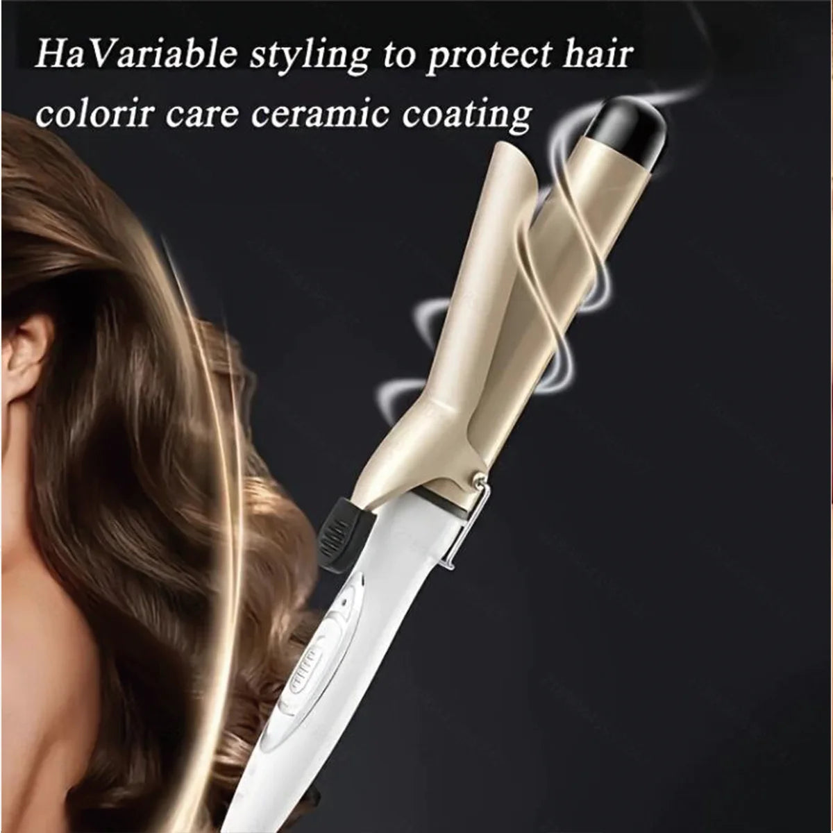 1pc Rotating curling iron, automatic curling iron, quick heating iron suitable for medium and long hair, ladies' gifts,
